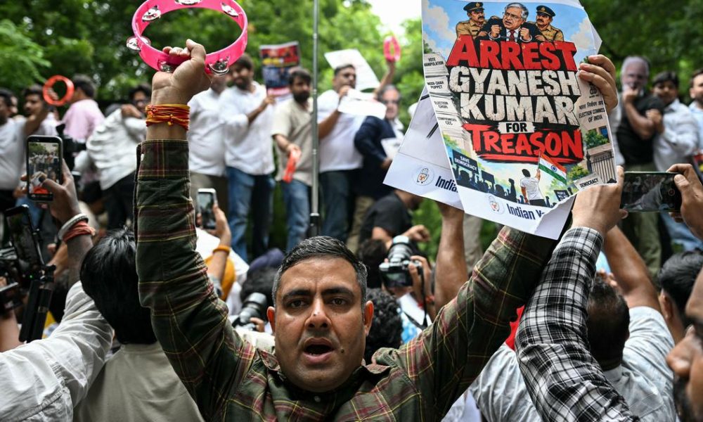 Protests Erupt in Delhi as Youth Demand Resignation of Chief Election Commissioner