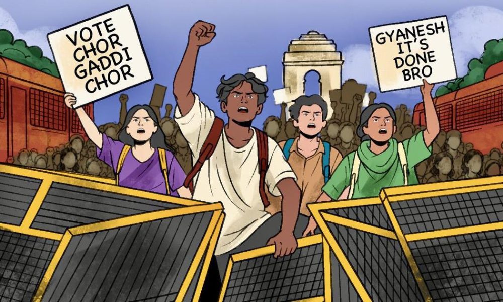 Youth Protest Erupts in Delhi Over Electoral Roll Irregularities
